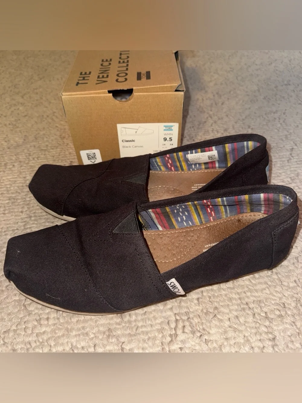 TOMS Classic Slip-On Women's Shoes in Black